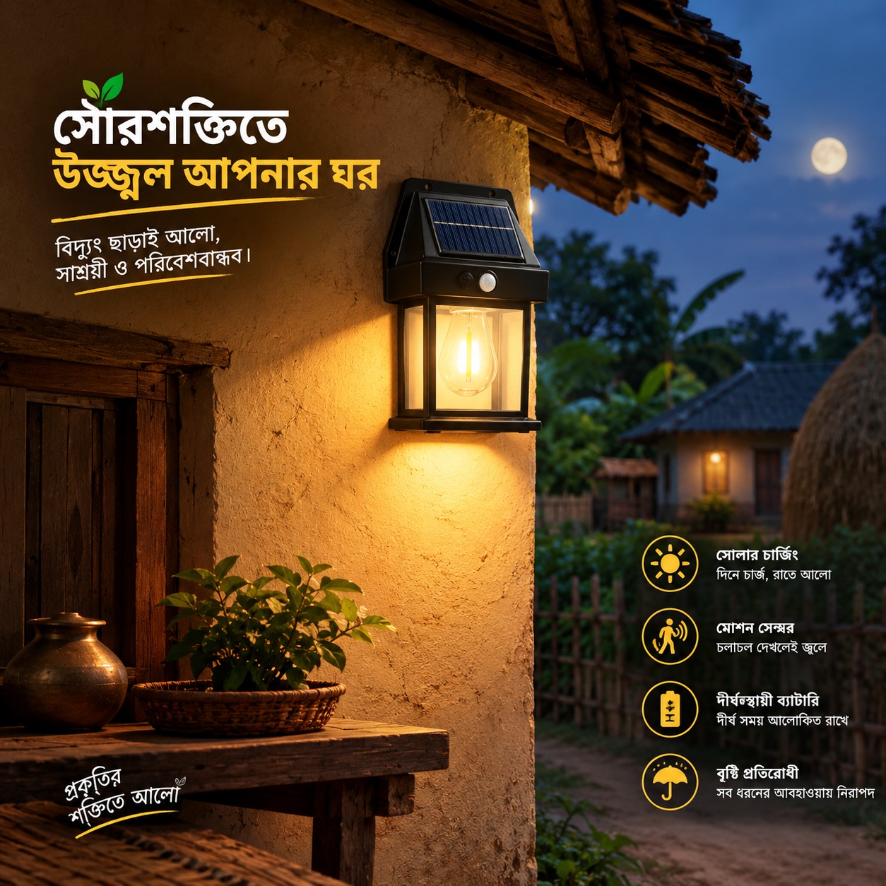 Household Solar Lights, Outdoor Garden Lights, Waterproof Human Body Sensor Wall Lights, Garden Road Lighting, Tungsten Filament House Lights